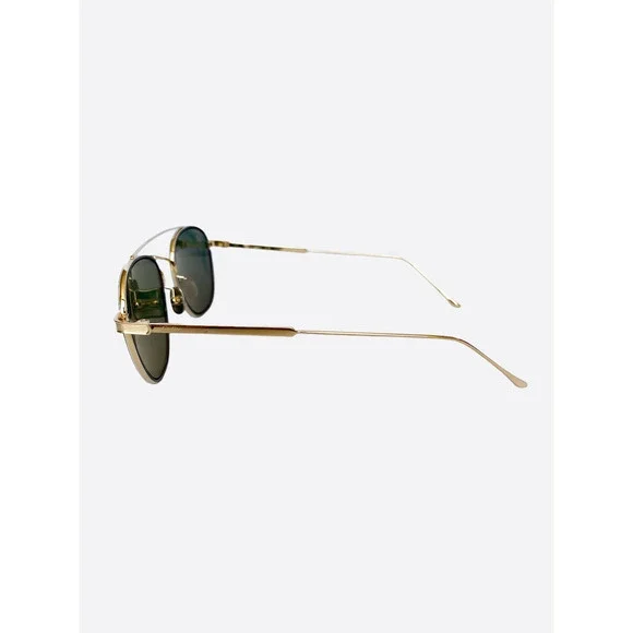Cartier Green Lens Gold Titanium Frame Sunglasses